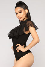 Jordan Ruffle Bodysuit - Black