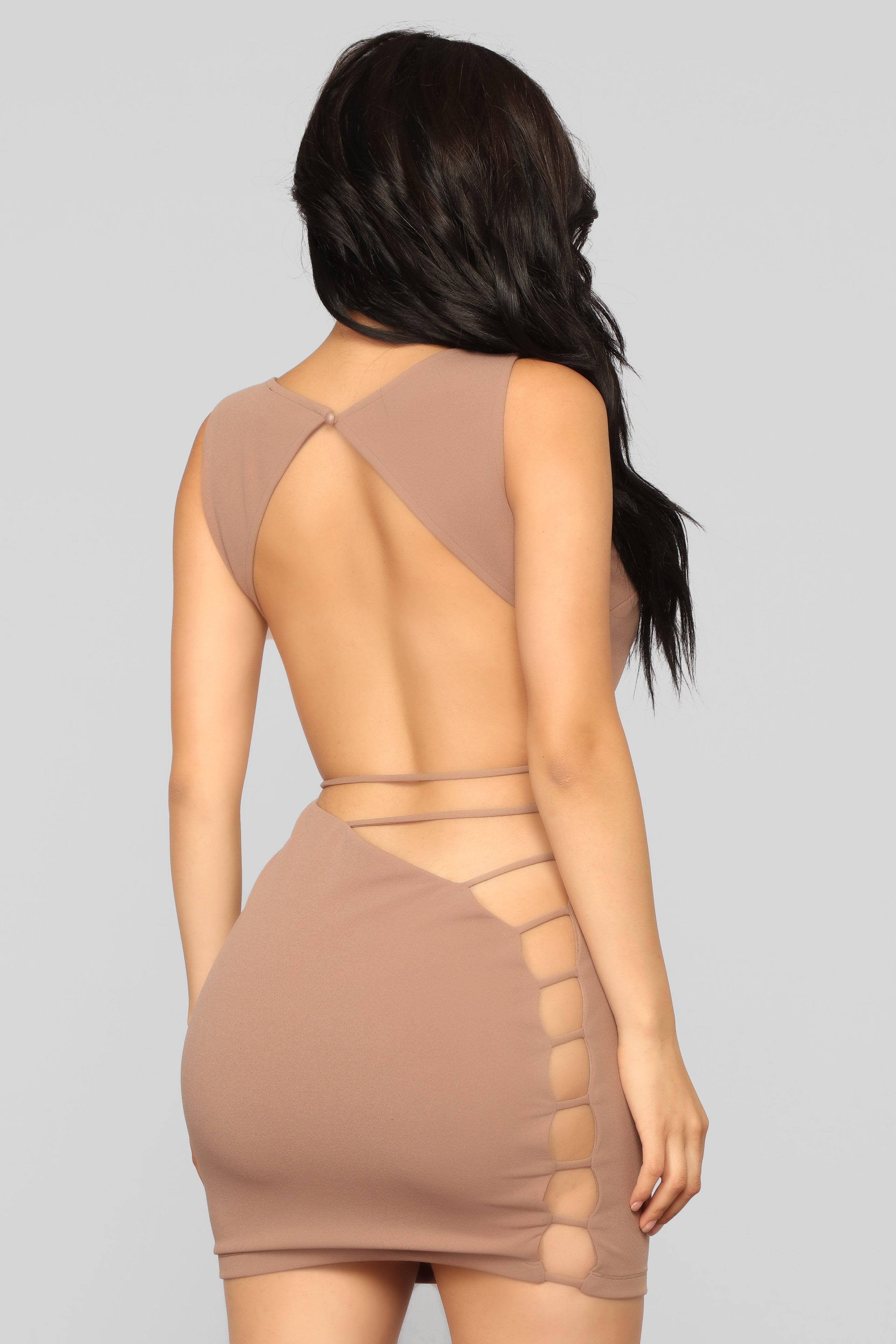 All Up In The Club Dress - Mocha