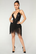 Speakeasy Fringe Dress - Black