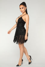 Speakeasy Fringe Dress - Black