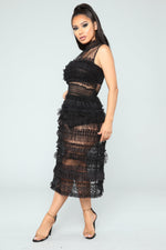 Do You Dirty Ruffle Dress - Black