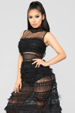 Do You Dirty Ruffle Dress - Black
