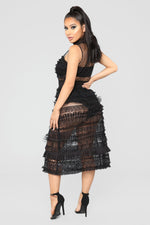 Do You Dirty Ruffle Dress - Black