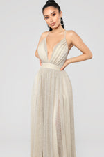 Stayin' Golden Metallic Dress - Gold
