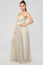 Stayin' Golden Metallic Dress - Gold