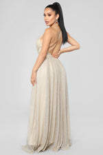 Stayin' Golden Metallic Dress - Gold