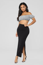 Every Side Slit Skirt - Black