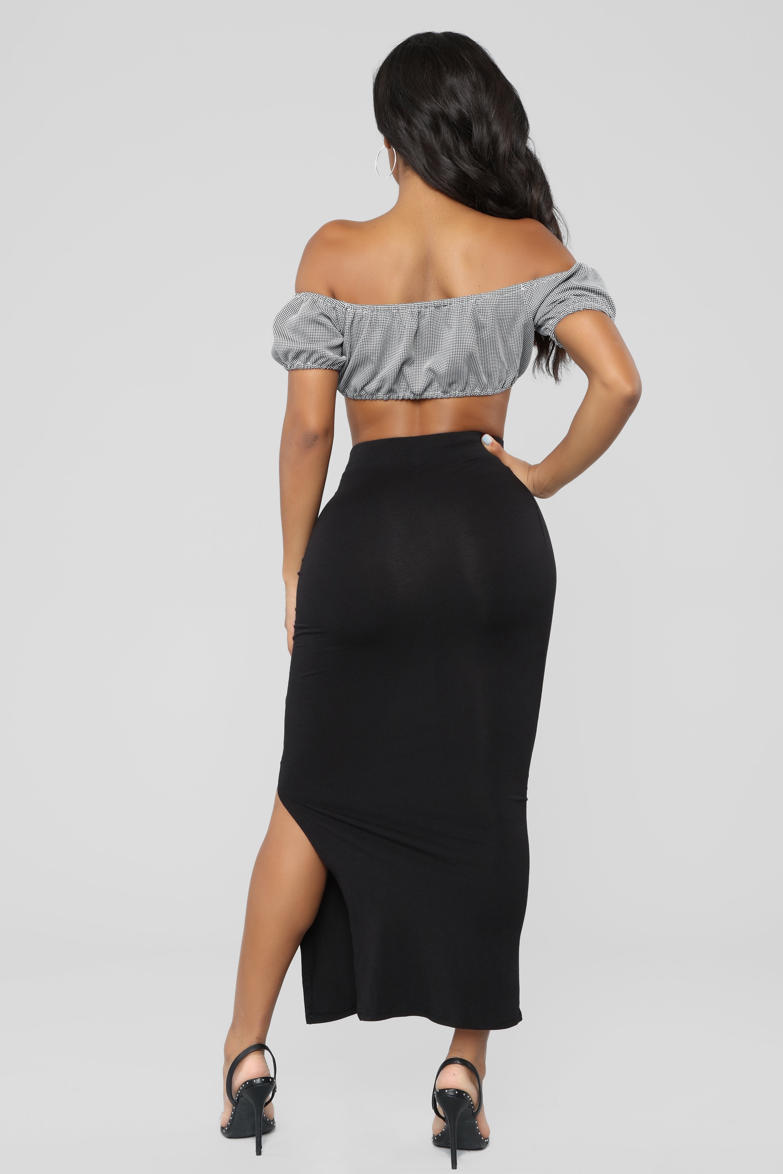 Every Side Slit Skirt - Black
