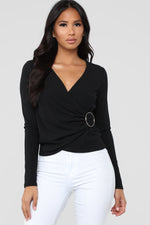 Reeza Long Sleeve Top - Black