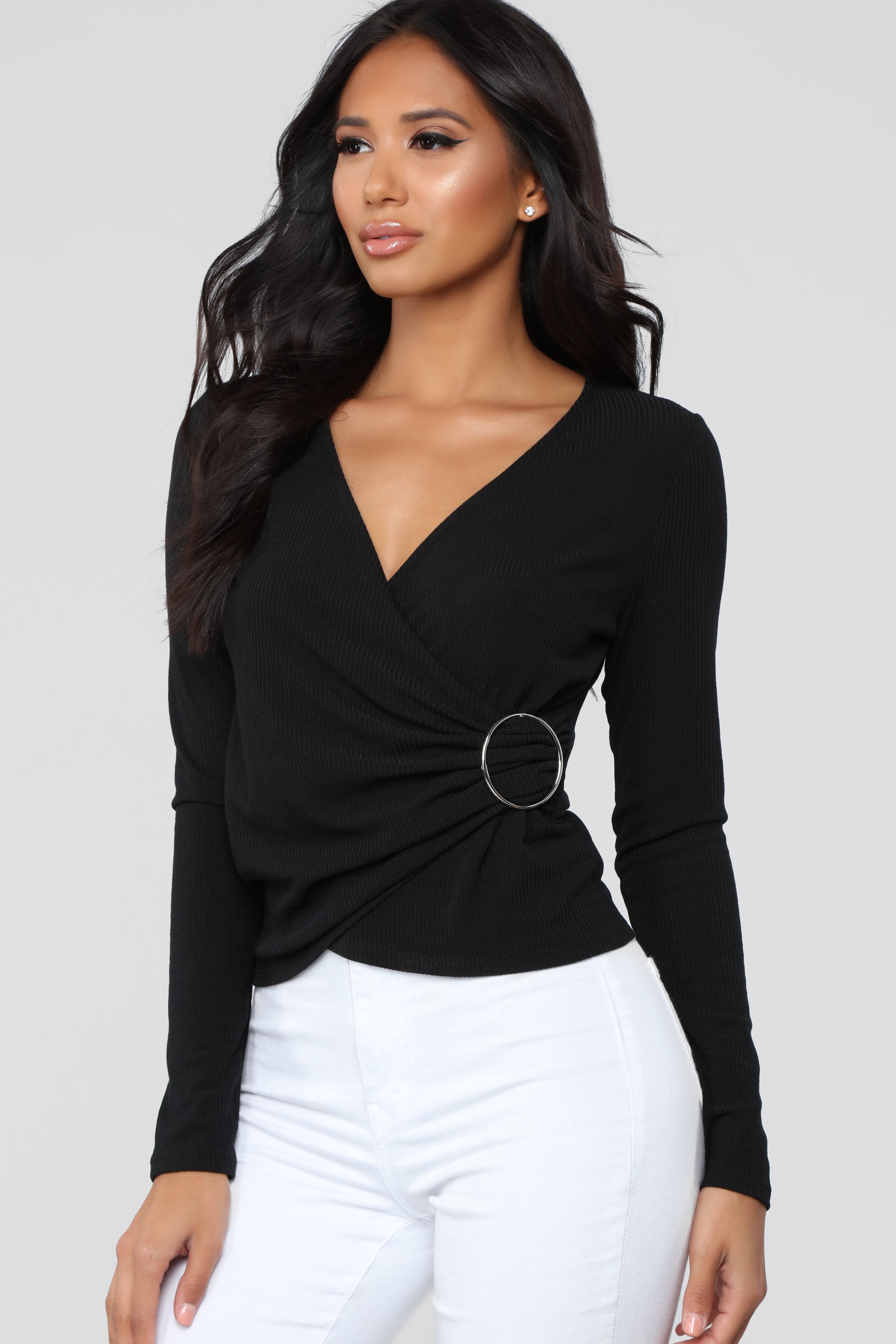 Reeza Long Sleeve Top - Black