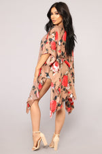 Ever After Floral Poncho - Tan