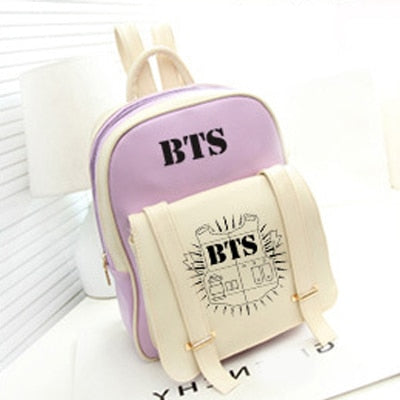 2017 HOT fashion Bangtan Boys knapsack New kpop star goods BTS PU schoolbag korea backpack student bags