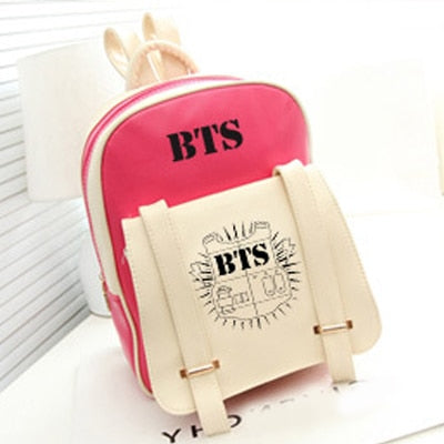 2017 HOT fashion Bangtan Boys knapsack New kpop star goods BTS PU schoolbag korea backpack student bags
