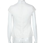 2018 Summer Womens Tops and Blouses Chiffon Lace Patchwork Shirts Tunic Hollow Out Ladies Clothes Women Top mujer de moda