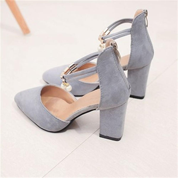 Brown leather 3” block heel Square toe Size: 9 Like... - Depop
