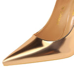 Patent Leather Thin Heels Office Shoes New Arrival Women Pumps Fashion High Heels Shoes Women's Pointed Toe Sexy Shoes Shallow