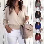 cool 2019 winter and autumn sexy v-neck female sweaters new pullover long sleeve woman sweater Europe style female