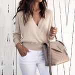 cool 2019 winter and autumn sexy v-neck female sweaters new pullover long sleeve woman sweater Europe style female
