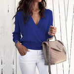 cool 2019 winter and autumn sexy v-neck female sweaters new pullover long sleeve woman sweater Europe style female