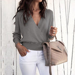 cool 2019 winter and autumn sexy v-neck female sweaters new pullover long sleeve woman sweater Europe style female