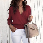 cool 2019 winter and autumn sexy v-neck female sweaters new pullover long sleeve woman sweater Europe style female